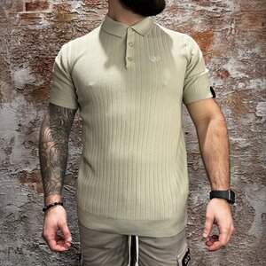 Quotrell Jay Knitted Polo Stone