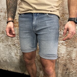 Pure Path The Steve Skinny Fit Shorts Light Blue