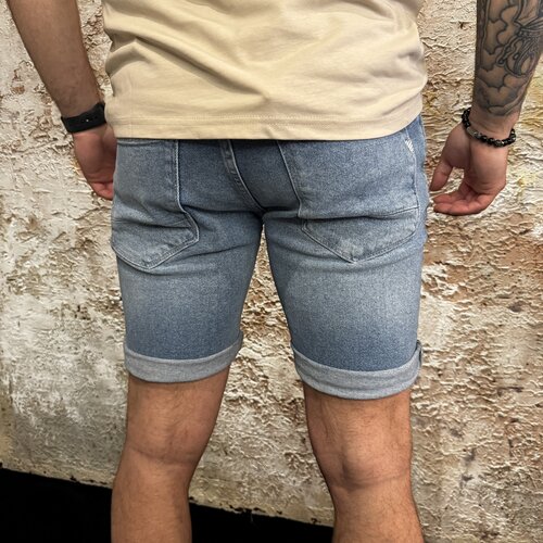 Pure-Path The Steve Skinny Fit Shorts Light Blue