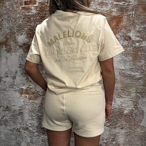 Malelions Women Paradise T-Shirt Beige