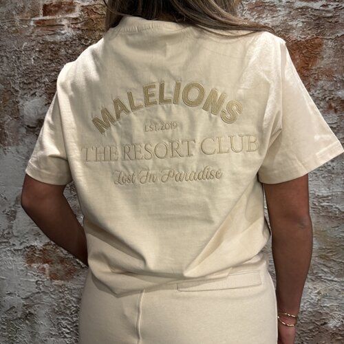 Malelions Women Paradise T-Shirt Beige
