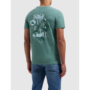 Pure-Path T-Shirt Floral Embroidery Green