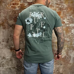 Pure-Path T-Shirt Floral Embroidery Green