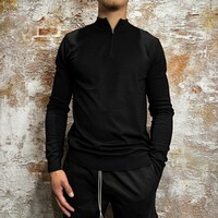 Essential Knitwear Halfzip Black