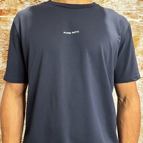 Pure Path Liquid Metal Logo T-Shirt Navy