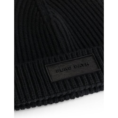 Pure Path Ribbed Beanie Black