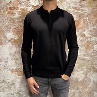 Half Zip Polo Knitwear Black