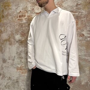 Equalité Teun Oversized Longsleeve Polo White Equalité Teun Oversized Longsleeve Polo White