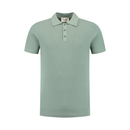 Pure Path Braided Knitwear Polo Green