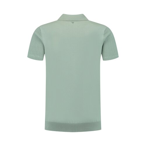 Pure Path Braided Knitwear Polo Green