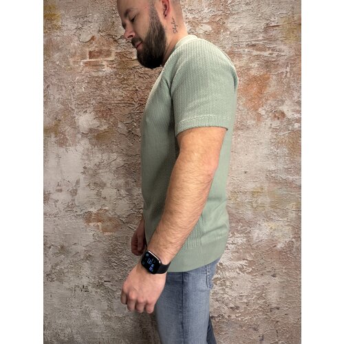 Pure Path Braided Knitwear Polo Green