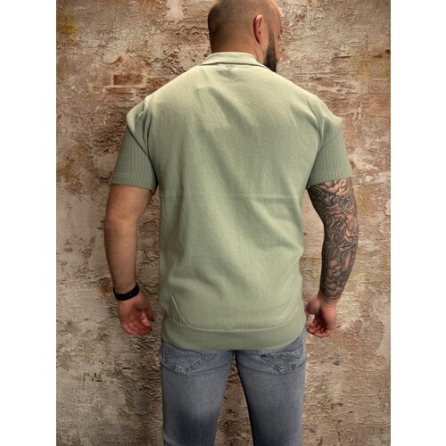 Pure Path Braided Knitwear Polo Green
