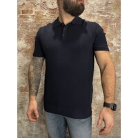 Braided Knitwear Polo Navy