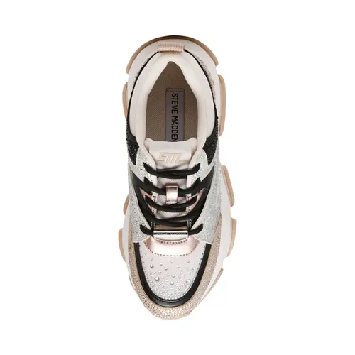 Steve Madden Privy Sneaker Irish Black Silver Glitter
