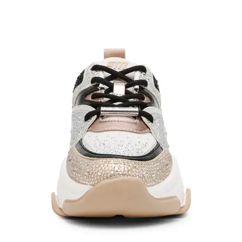 Steve Madden Privy Sneaker Irish Black Silver Glitter