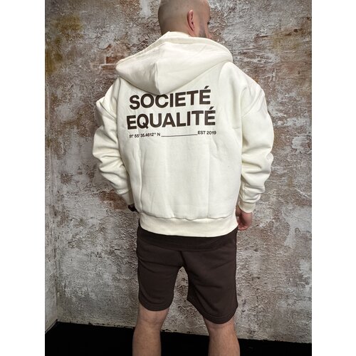 Equalité Societé Oversized Zip Hoodie Off White