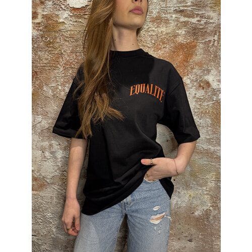 Equalité Oliver Oversized Tee Black Orange
