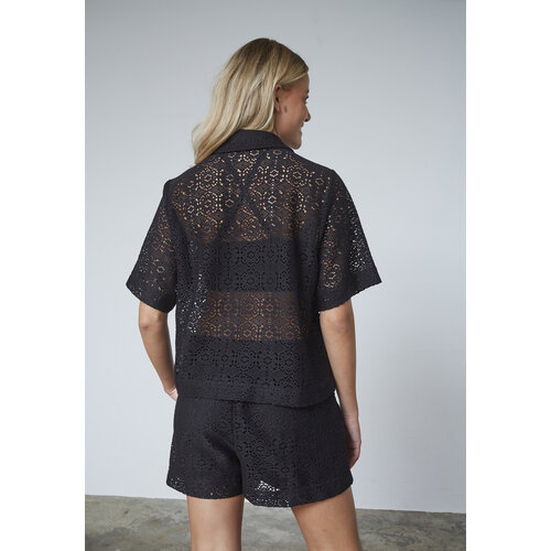 Sisters Point Elsia Blouse Korte Mouw Black Sisters Point Elsia Blouse Korte Mouw Black