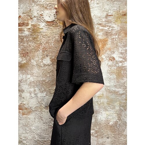 Sisters Point Elsia Blouse Korte Mouw Black Sisters Point Elsia Blouse Korte Mouw Black