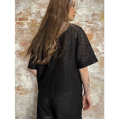 Sisters Point Elsia Blouse Korte Mouw Black Sisters Point Elsia Blouse Korte Mouw Black