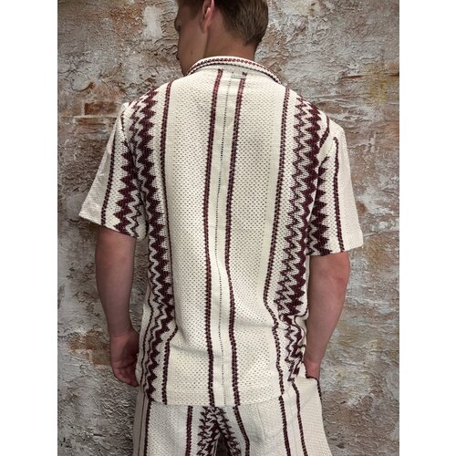 Quotrell Granada Shirt Off White Red