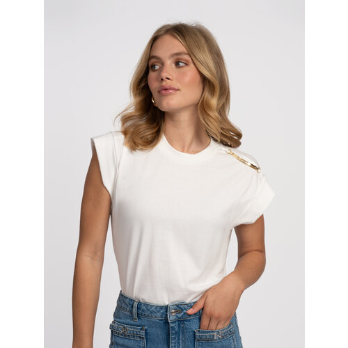 Nikkie Epaulette T-Shirt Star White