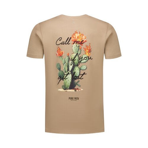 Pure Path Call Me If You Get Lost T-Shirt Taupe Pure Path Call Me If You Get Lost T-Shirt Taupe