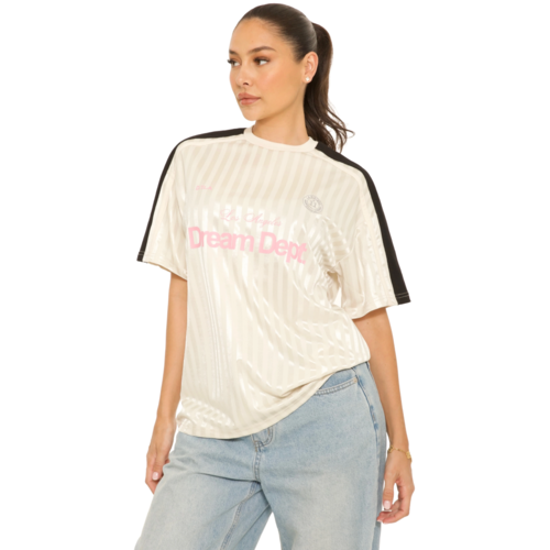 LA Sisters Football Jersey Tee Beige LA Sisters Football Jersey Tee Beige