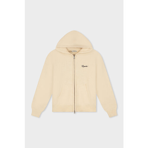 Equalité Fluffy Knit Oversized Zip Hoodie Off White