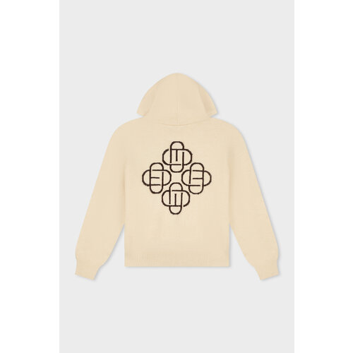 Equalité Fluffy Knit Oversized Zip Hoodie Off White