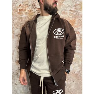 Equalité Arid Oversized Zip Hoodie Brown
