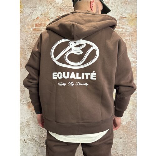 Equalité Arid Oversized Zip Hoodie Brown