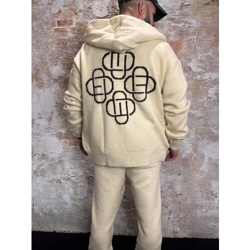 Equalité Fluffy Knit Oversized Zip Hoodie Off White