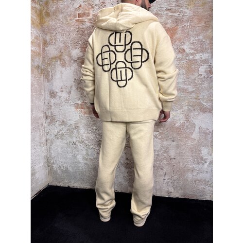 Equalité Fluffy Knit Oversized Zip Hoodie Off White