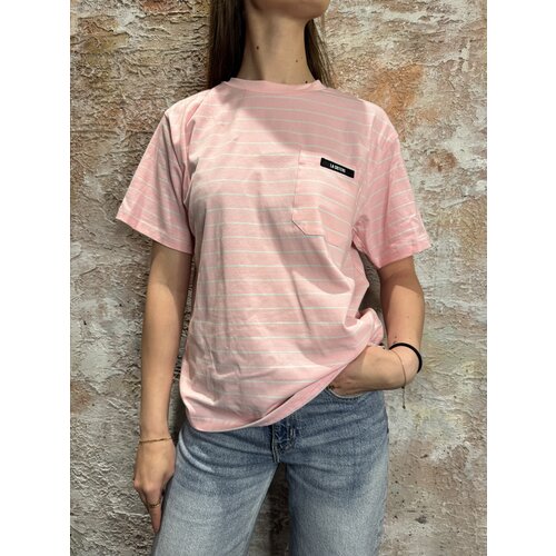 LA Sisters Short Sleeve Oversized Striped Tee Pink LA Sisters Short Sleeve Oversized Striped Tee Pink