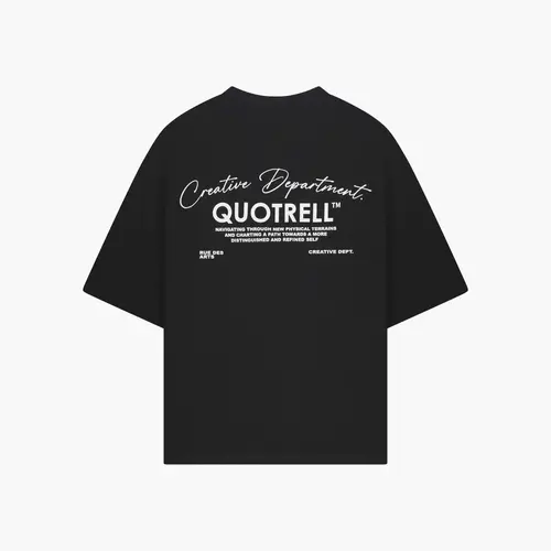 Quotrell Department Oversized Tee Black White