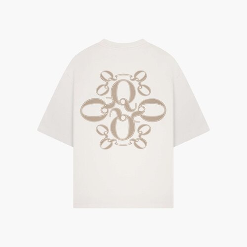 Quotrell Insignia Oversized Tee Ecru Taupe