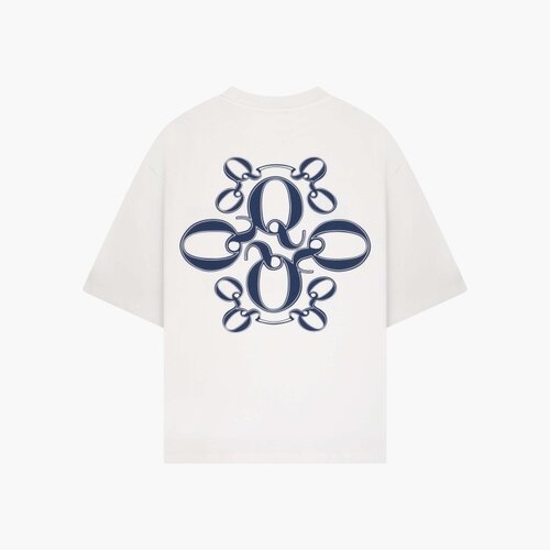 Quotrell Insignia Oversized Tee White Blue