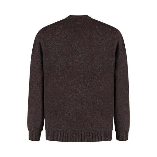Pure Path Melange Knit V-neck Sweater Brown