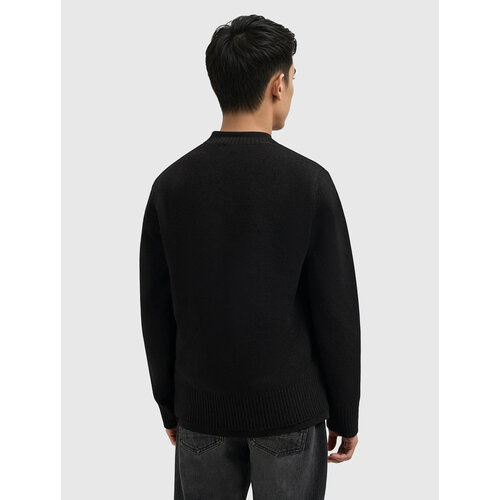 Pure Path Melange Knit V-neck Sweater Black
