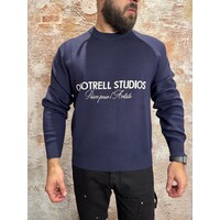 Mondrian Knitted Sweater Navy White