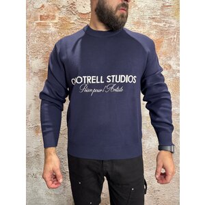 Quotrell Mondrian Knitted Sweater Navy White