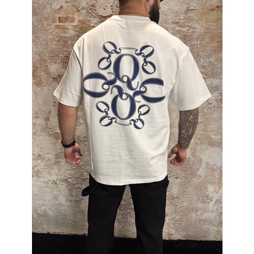 Quotrell Insignia Oversized Tee White Blue