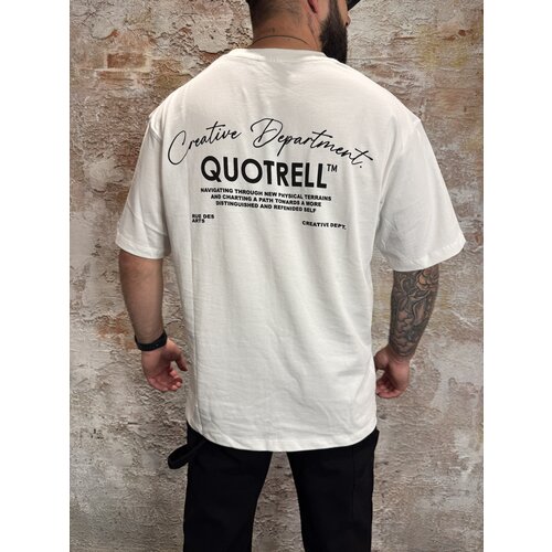 Quotrell Department Oversized Tee White Black