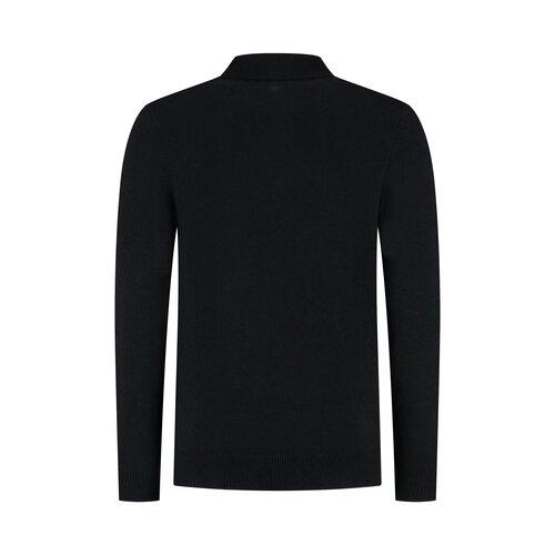 Pure Path Bouclé Knit Half-zip Polo Black