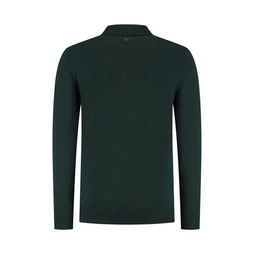 Pure Path Bouclé Knit Half-zip Polo Green