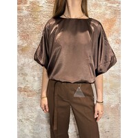 Gufo Satin Top Brown