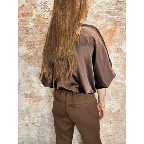 Sisters Point Gufo Satin Top Brown