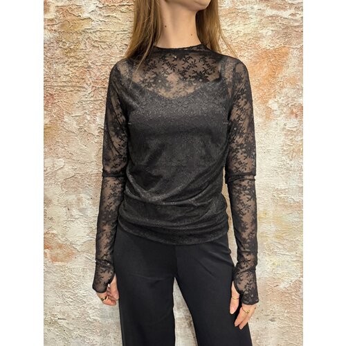 Sisters Point Edana Lace Top Black