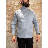 Palace Knitted Half Zip Muted Blue